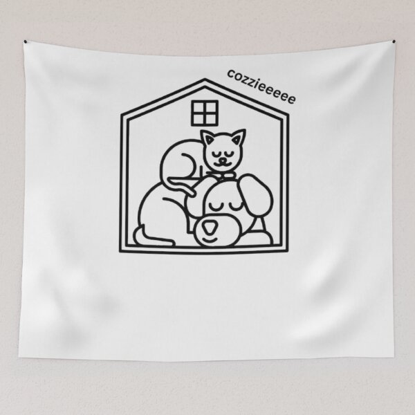 Item preview, Cozy Cat and Dog Line Art Shirt | Cute Homebody Aesthetic Mug | Gift for Animal Lovers designed and sold by SOLIORA  ATELIER.