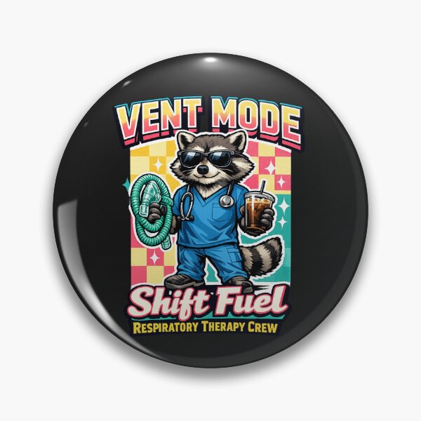 Item preview, Funny Raccoon Respiratory Therapist Vent Mode Retro Checkered RT Mascot T-Shirt designed and sold by ClinicalHubs.