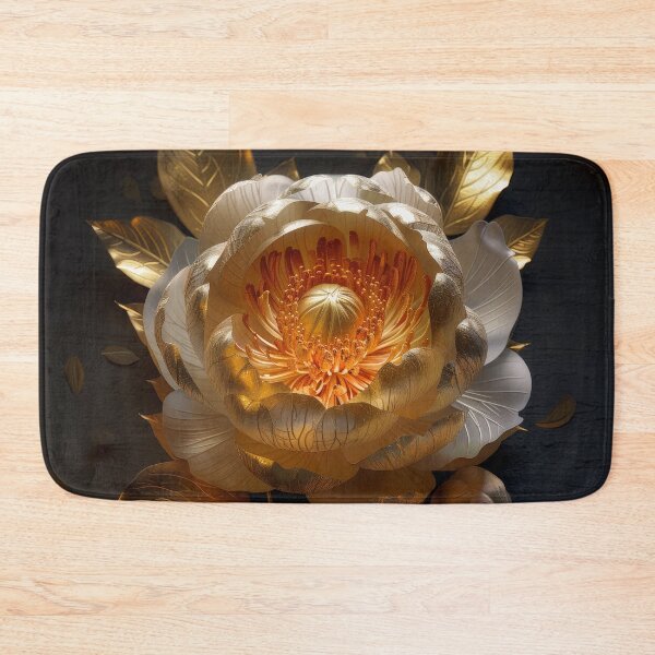 Item preview, Golden Peony on Dark Background | Elegant  Floral Art designed and sold by MargaretWiktor.