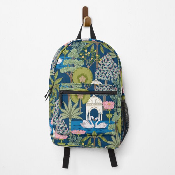 Item preview, Indian Lotus Garden Swan Botanical Pattern designed and sold by avani_gadhia.art.