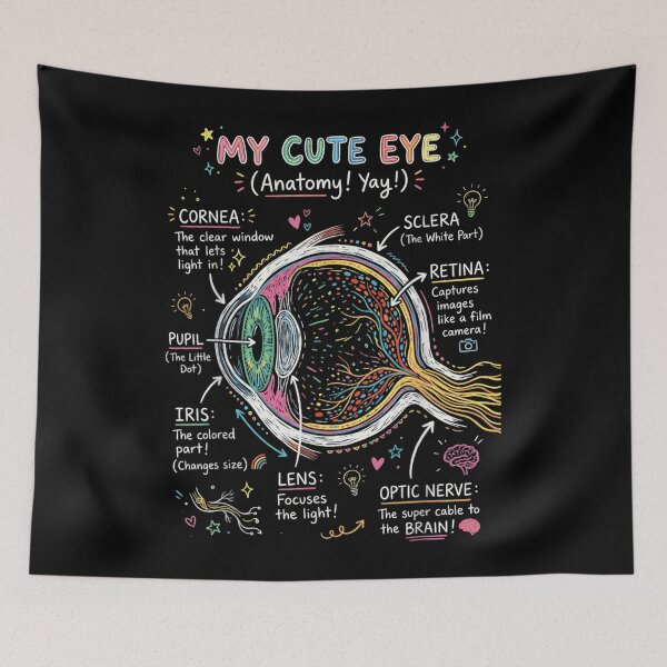 Item preview, My Cute Eye Anatomy Educational Colorful Neon Doodle Medical Biology Teacher Graphic designed and sold by Daisy Grimes.