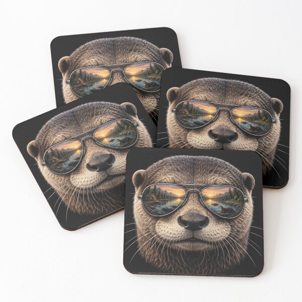 Item preview, Cool Otter With Sunglasses Retro Animal Graphic designed and sold by bilal sibgui.