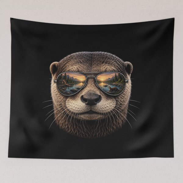 Item preview, Cool Otter With Sunglasses Retro Animal Graphic designed and sold by bilal sibgui.