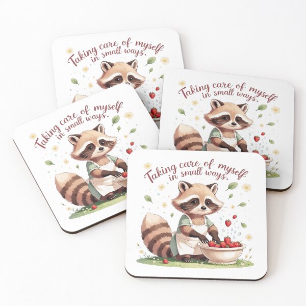 Item preview, Taking Care Of Myself Cute Raccoon Spring Self Care designed and sold by AQUILAKREO.