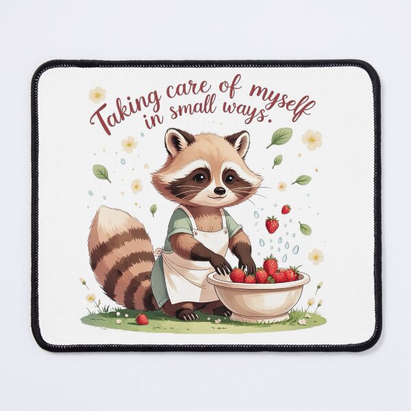 Item preview, Taking Care Of Myself Cute Raccoon Spring Self Care designed and sold by AQUILAKREO.