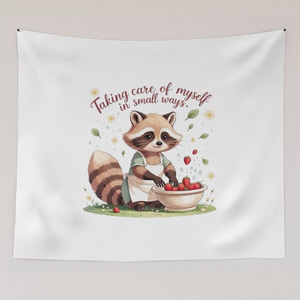 Item preview, Taking Care Of Myself Cute Raccoon Spring Self Care designed and sold by AQUILAKREO.