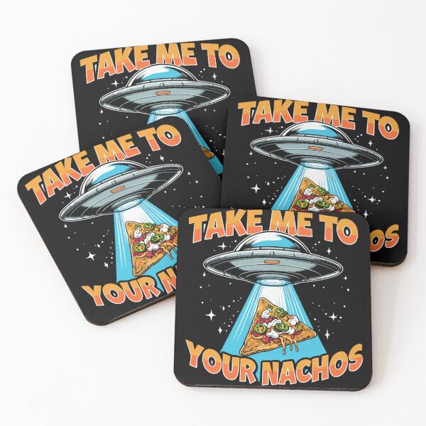 Item preview, Take Me To Your Nachos Funny UFO Alien Spaceship Abduction Food Pun designed and sold by Daisy Grimes.