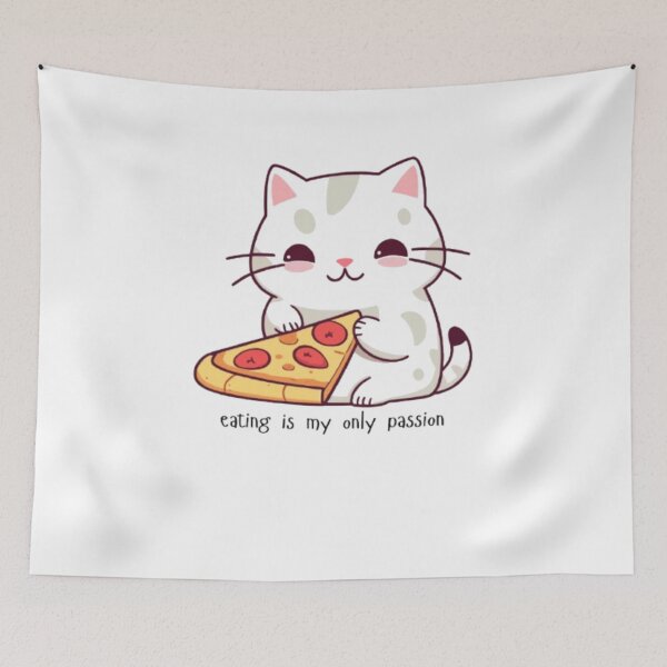 Item preview, Funny Cat Pizza Graphic Shirt | Cute Foodie Kitten Mug | Eating Is My Only Passion Gift for Her    designed and sold by SOLIORA  ATELIER.