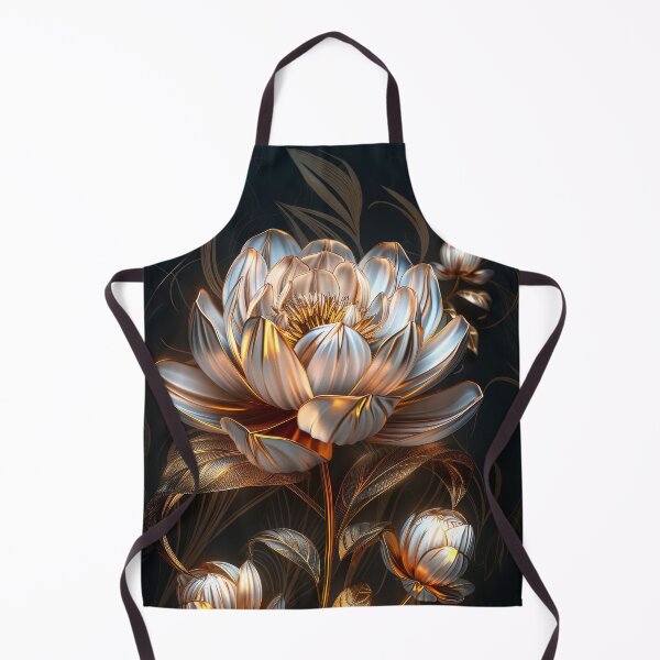 Item preview, Silver and Gold Peony on Dark Background | Elegant  Floral Art designed and sold by MargaretWiktor.