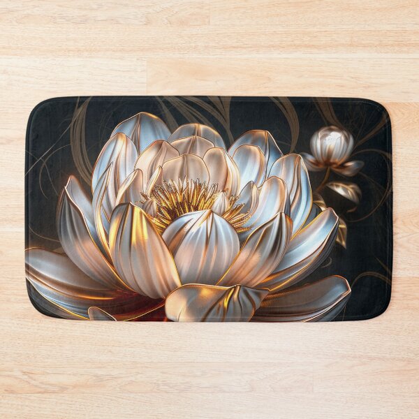 Item preview, Silver and Gold Peony on Dark Background | Elegant  Floral Art designed and sold by MargaretWiktor.