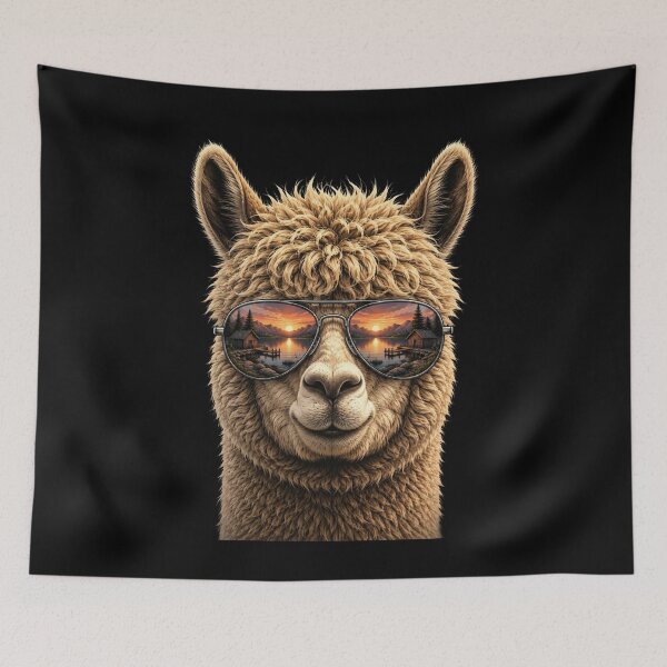 Item preview, Cool Alpaca With Sunglasses Retro Animal Graphic designed and sold by bilal sibgui.