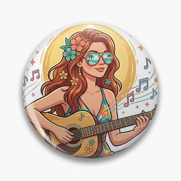 Item preview, Girl with Acoustic Guitar Design creative artwork designed and sold by Originaledesign.