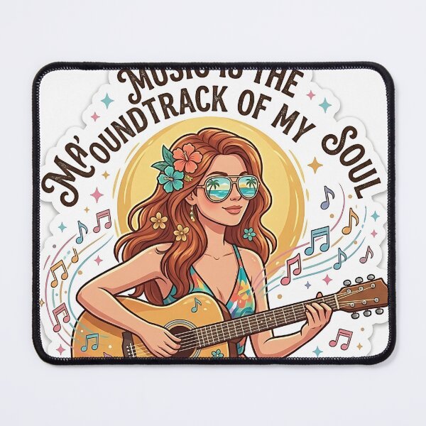 Item preview, Girl with Acoustic Guitar Design creative artwork designed and sold by Originaledesign.