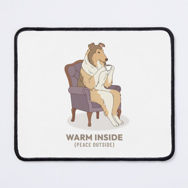 Item preview, Slow Living Collie Dog Drinking Coffee Vintage Art designed and sold by COZY VINTAGE animal.