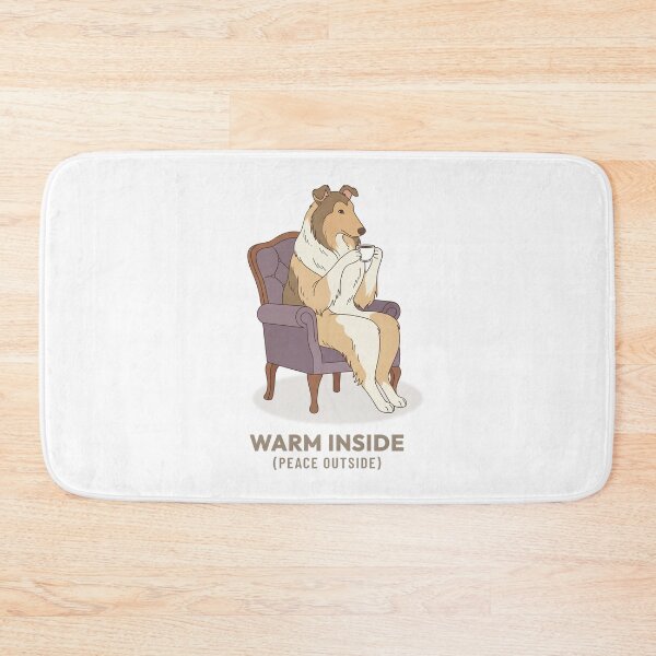 Item preview, Slow Living Collie Dog Drinking Coffee Vintage Art designed and sold by COZY VINTAGE animal.