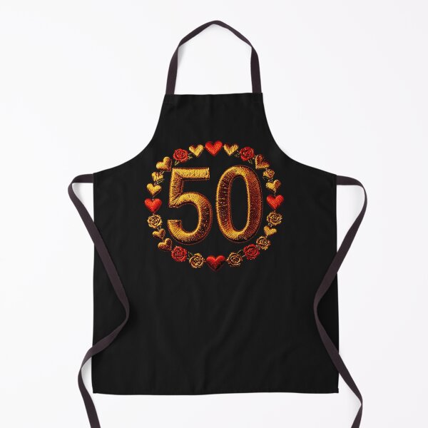 Item preview, 50th birthday or golden wedding anniversary: embroidered hearts and roses designed and sold by Segasprojects.