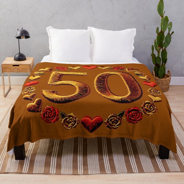 Item preview, 50th birthday or golden wedding anniversary: embroidered hearts and roses designed and sold by Kimenta Fashion.