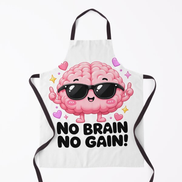 Item preview, No Brain No Gain | Kawaii Funny Nerd Meme designed and sold by Dulxoz.