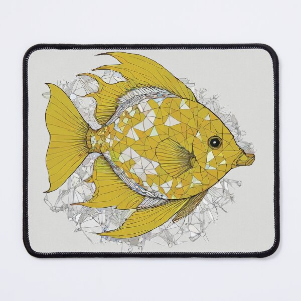 Item preview, Geometric Yellow Angelfish – Modern Animal Art designed and sold by Tklezardesigns.