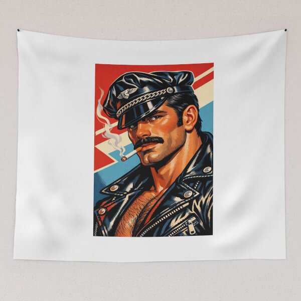 Item preview, Gay Leather Daddy Biker Tom of Finland Tribute Leder Pride Graphic Design designed and sold by ItsAKinkThing.