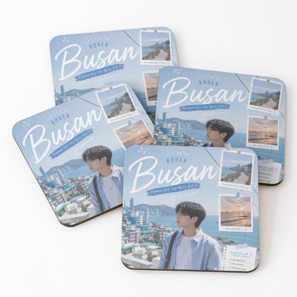 Item preview, Let’s Go to Busan Korea Poster | Coastal Korean Aesthetic Travel Wall Art designed and sold by Inkora-Art.