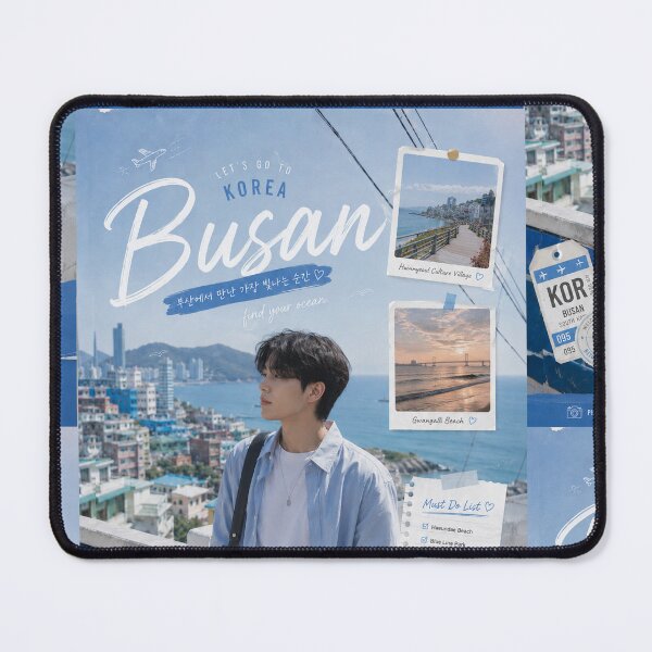 Item preview, Let’s Go to Busan Korea Poster | Coastal Korean Aesthetic Travel Wall Art designed and sold by Inkora-Art.