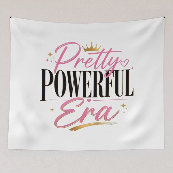 Item preview, Pretty Powerful Era Pink Coquette Typography  designed and sold by Aarvya Fashion Club ( A.F.C ).
