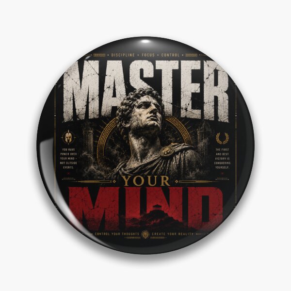 Item preview, Master Your Mind Modern Stoic Design designed and sold by LowBatteryStudio ⭐.