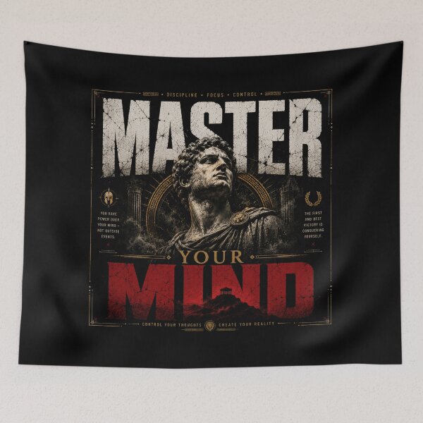 Item preview, Master Your Mind Modern Stoic Design designed and sold by LowBatteryStudio ⭐.