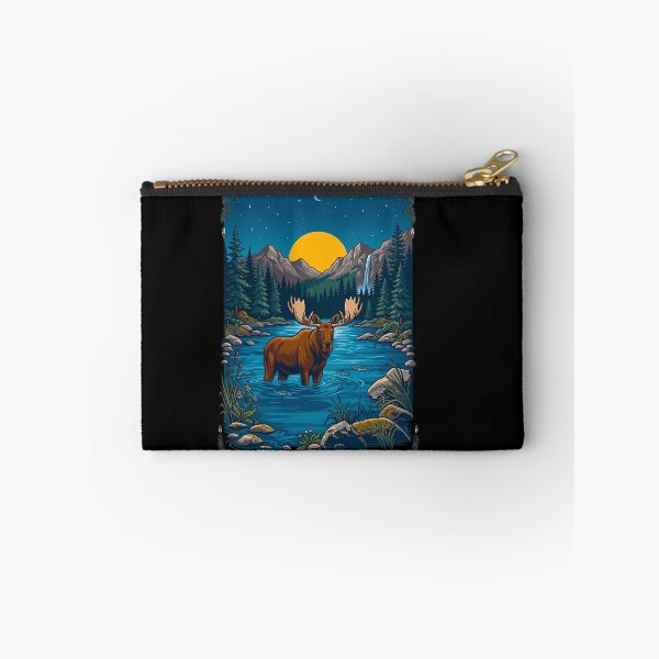Item preview, Moose Standing In Mountain River Landscape designed and sold by TeeARTHY.