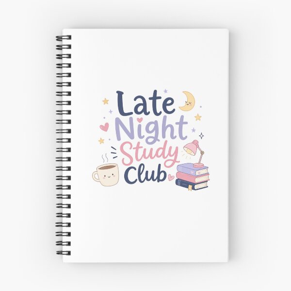 Item preview, Late Night Study Club Cute Aesthetic Student Typography Design designed and sold by Sanika arts .