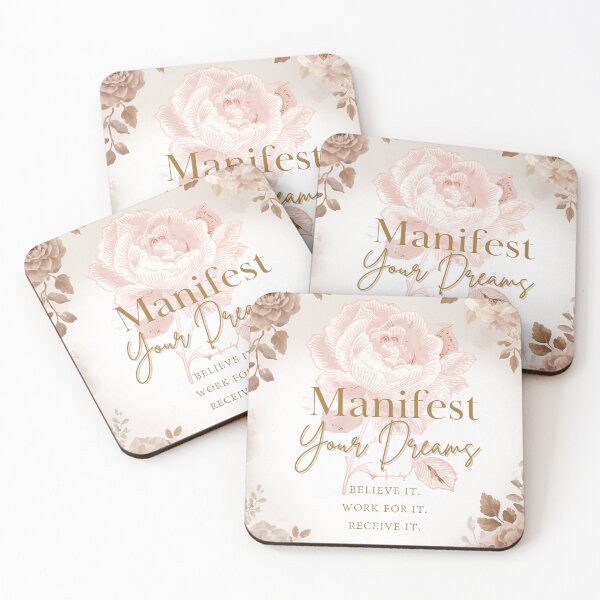 Item preview, Manifest Your Dreams | Believe • Work • Receive Pink /Beige designed and sold by NatashaBurrows.
