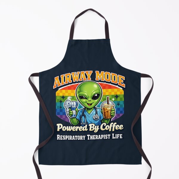 Item preview, Funny Alien Respiratory Therapist Shirt Airway Mode Powered By Coffee Retro Rainbow RT Life Graphic Tee designed and sold by ClinicalHubs.