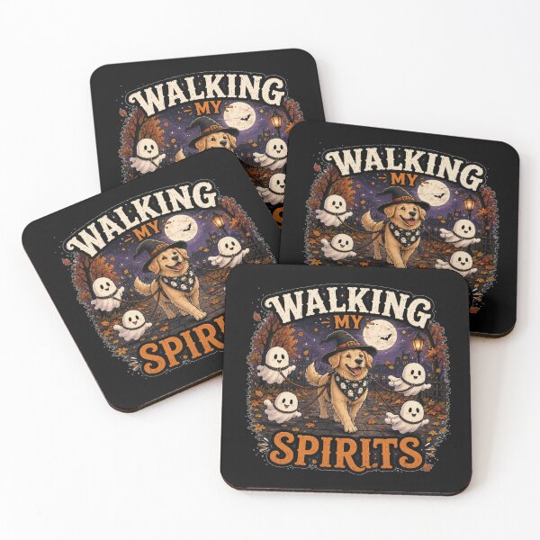 Item preview, Walking My Spirits Funny Ghost Dog Halloween Design designed and sold by MotylekAnia.