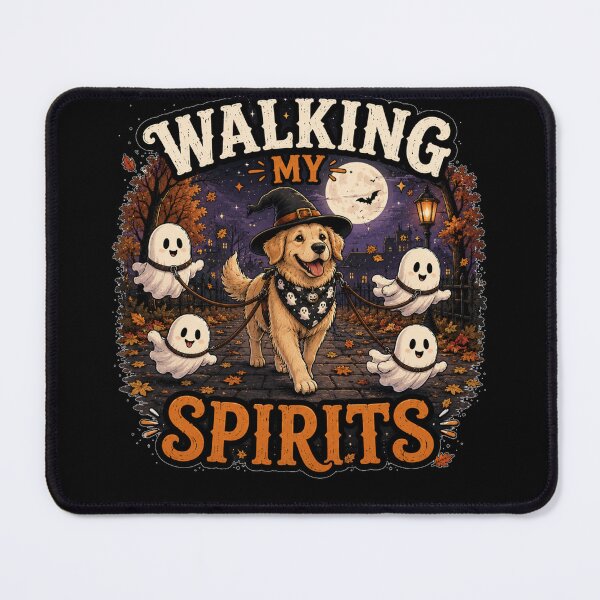 Item preview, Walking My Spirits Funny Ghost Dog Halloween Design designed and sold by MotylekAnia.