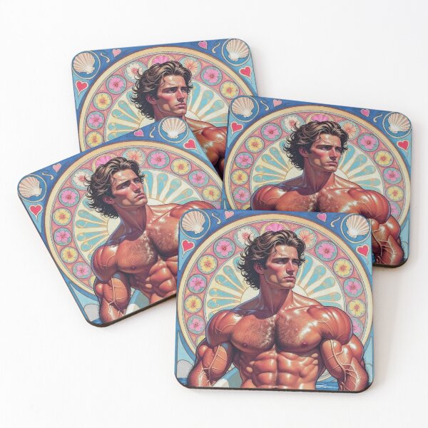 Item preview, Muscular Surfer Holding Surfboard designed and sold by ZhivanCrimson.