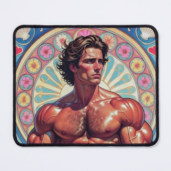 Item preview, Muscular Surfer Holding Surfboard designed and sold by ZhivanCrimson.