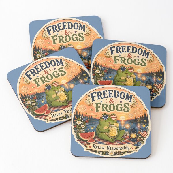 Item preview, Cozy Summer Frog – Freedom & Frogs Lake Day Vibes designed and sold by  MAD's Recreation Studio.