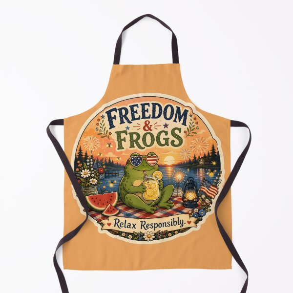 Item preview, Cozy Summer Frog – Freedom & Frogs Lake Day Vibes designed and sold by MAD's Recreation Studio.