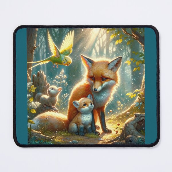 Item preview, Budgie Mucki and the Fox in Enchanted Woods designed and sold by LegademaArt.