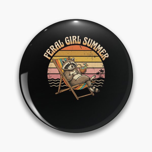 Item preview, Feral Raccoon Chillin' Summer Retro Sunset designed and sold by snowry.