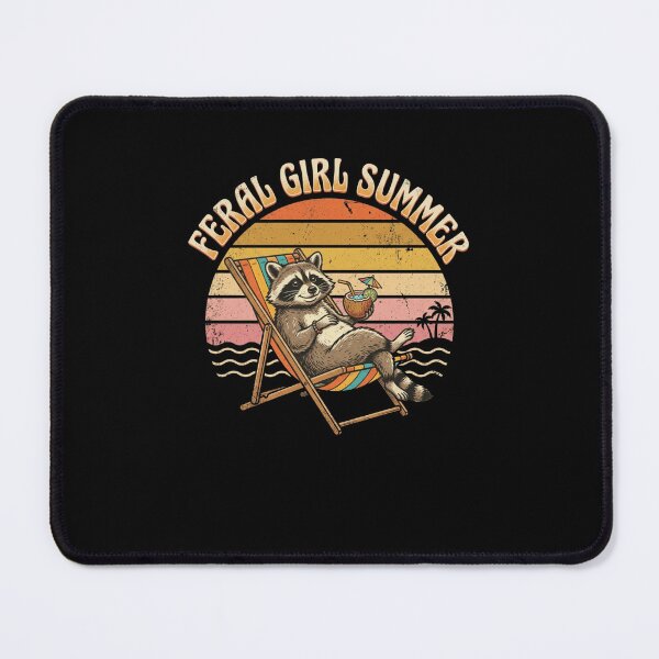 Item preview, Feral Raccoon Chillin' Summer Retro Sunset designed and sold by snowry.