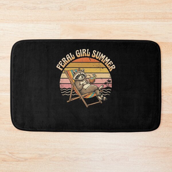 Item preview, Feral Raccoon Chillin' Summer Retro Sunset designed and sold by snowry.