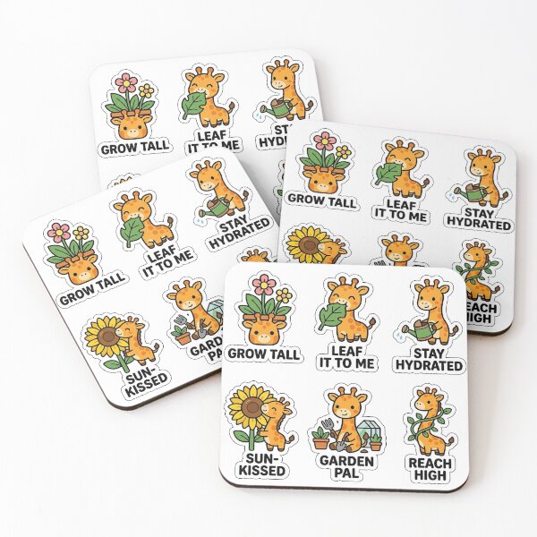 Item preview, Kawaii Giraffe-Garden Sticker Pack - Cute Giraffe & Plant Puns designed and sold by SimpleP.