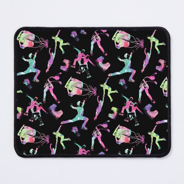 Item preview, Figure Skaters Retro Pop Pattern on Black designed and sold by Purposely Designed.