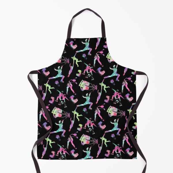 Item preview, Figure Skaters Retro Pop Pattern on Black designed and sold by Purposely Designed.