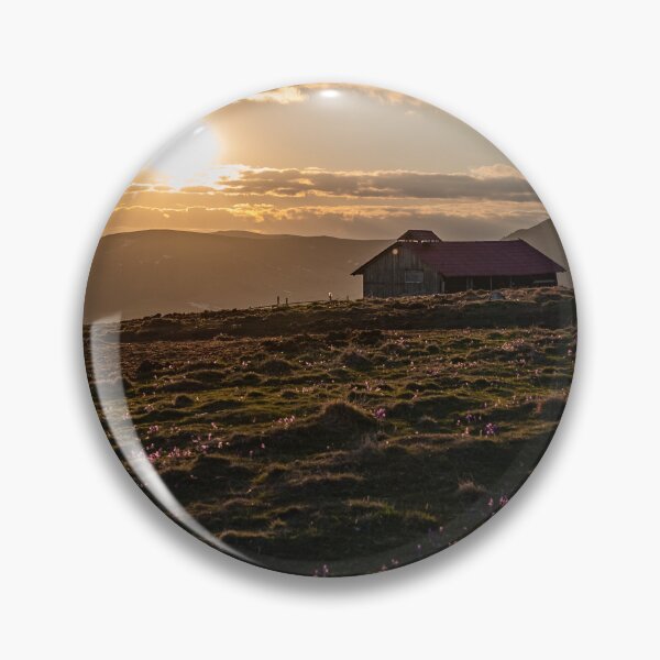 Item preview, A barn in the mountains at sunset. designed and sold by vz-mrvq-01.