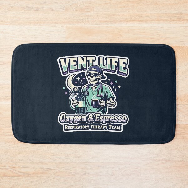 Item preview, Vent Life Skeleton Respiratory Therapist Shirt – Oxygen & Espresso RT Night Shift Retro Halloween Design designed and sold by ClinicalHubs.