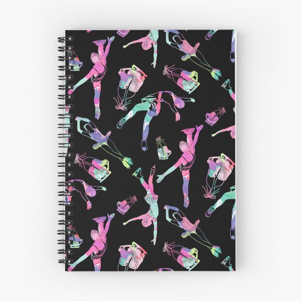 Item preview, Female Figure Skaters Retro Pop Pattern on Black  designed and sold by PD-Skating.