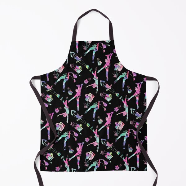 Item preview, Female Figure Skaters Retro Pop Pattern on Black  designed and sold by Purposely Designed.